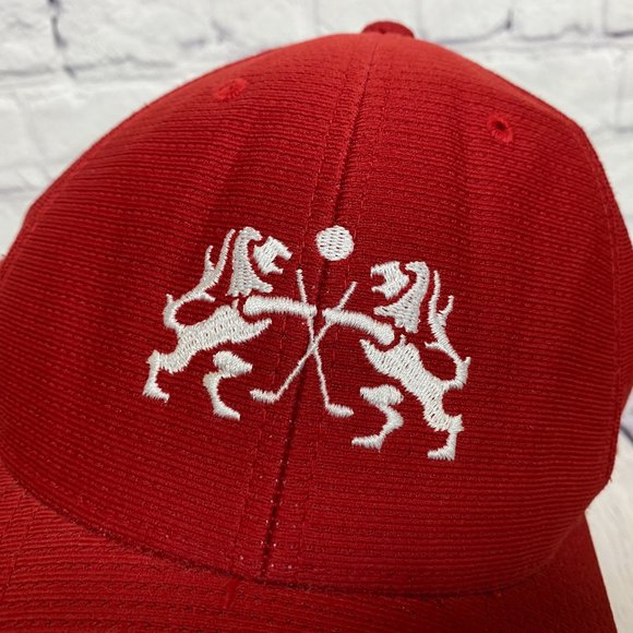 Royal Mayfair Golf Hat Cap Adult Stretch Fit L/XL Red Embroidered Logo Polyester - Picture 6 of 9
